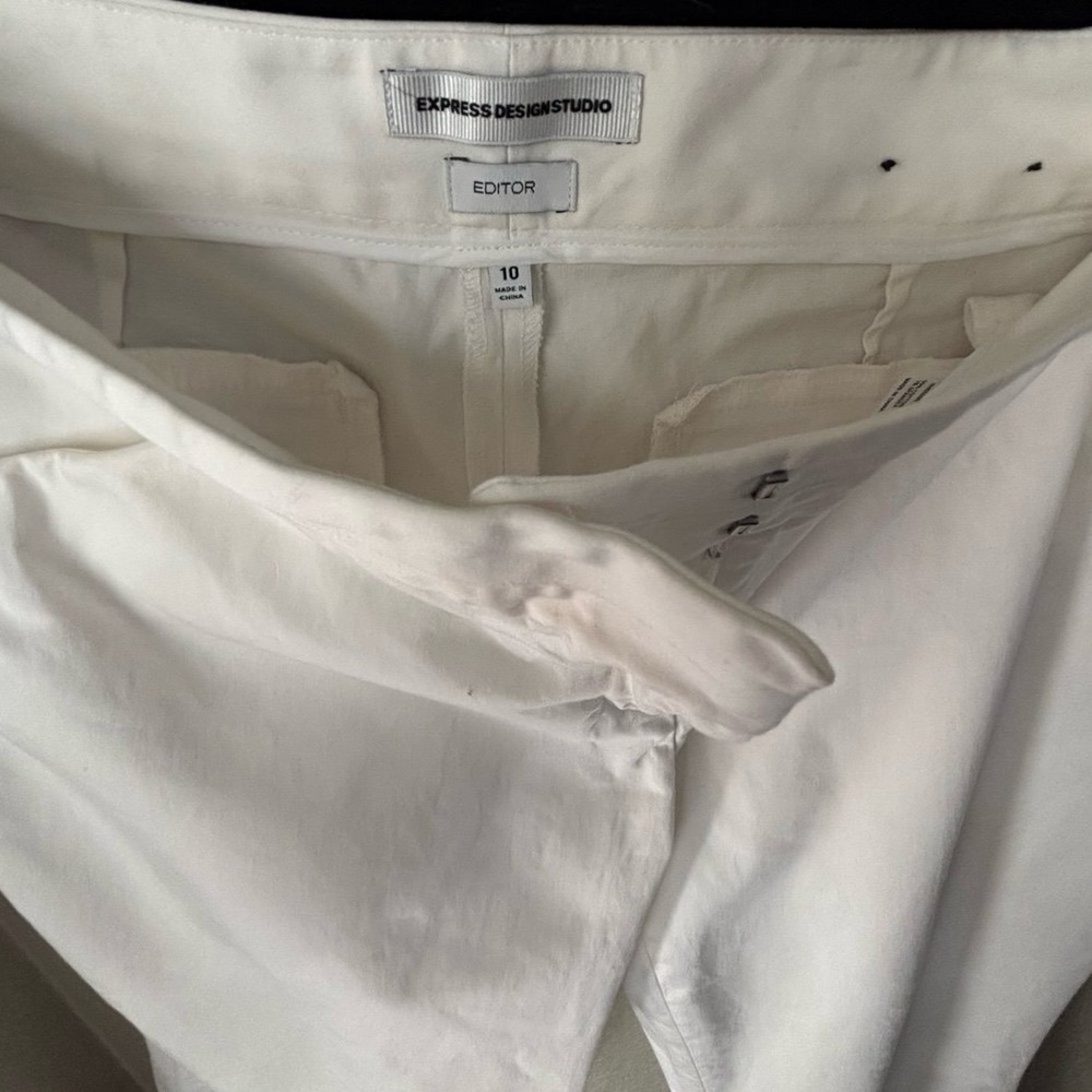 Express Design Studio "Editor" white dress/casual pants  size 10‎ - Picture 3 of 10